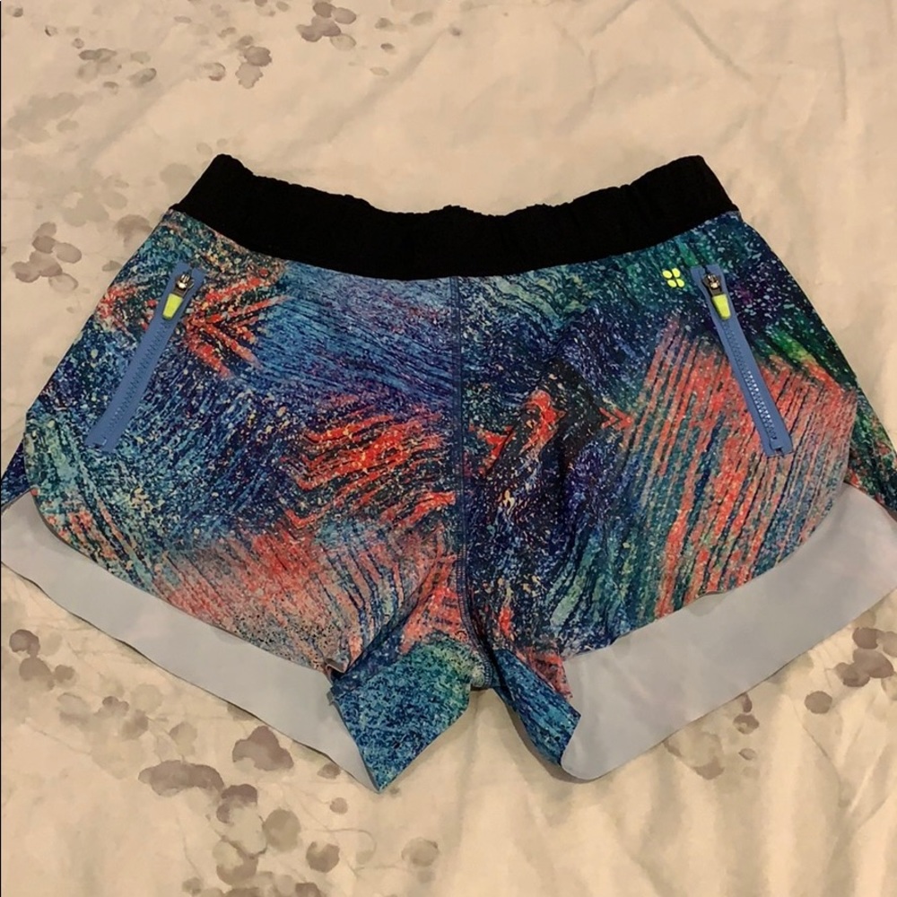 Colorful Sweaty Betty running shorts